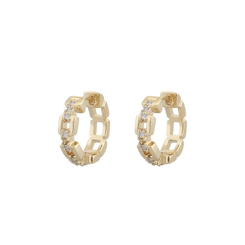 Rome small link ring ear g/clear