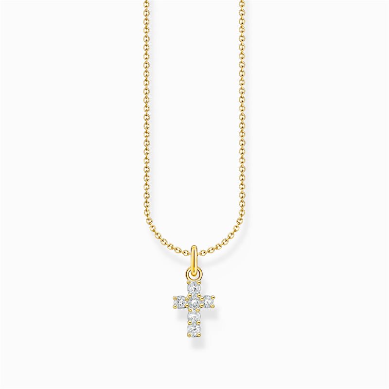 Thomas Sabo gold plated necklace cross cz