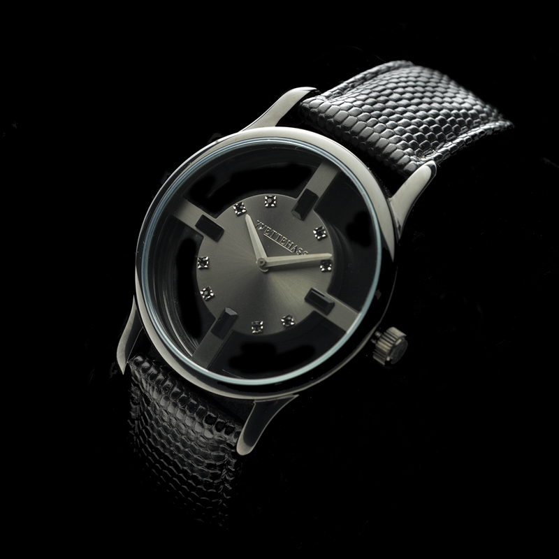 See through Reptile Watch Black