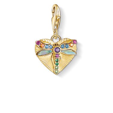 HEART WITH DRAGONFLY, GOLD