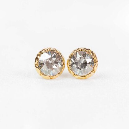 Miss Victoria stud earrings crystal -gold