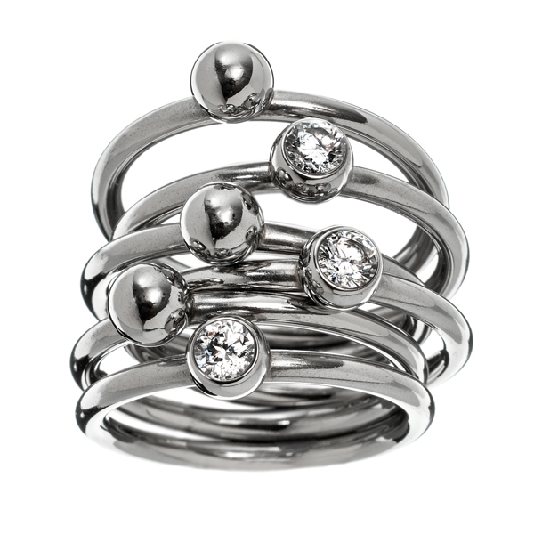 Dew rings 6-p shiny steel