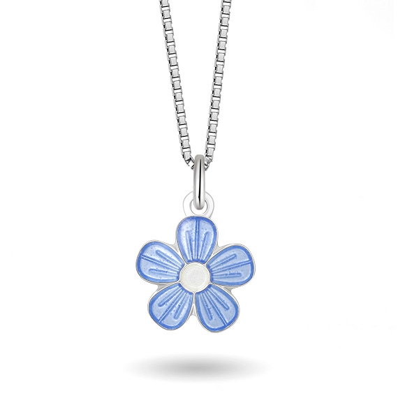 Halsband ljusblå blomma