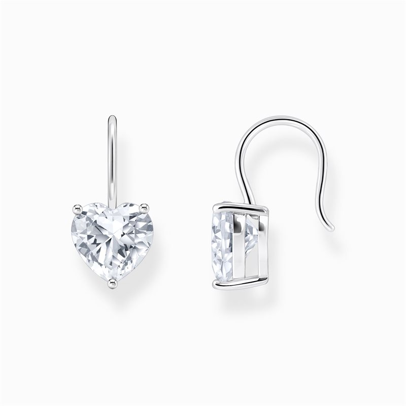 Thomas Sabo earrings white heart-shaped cz
