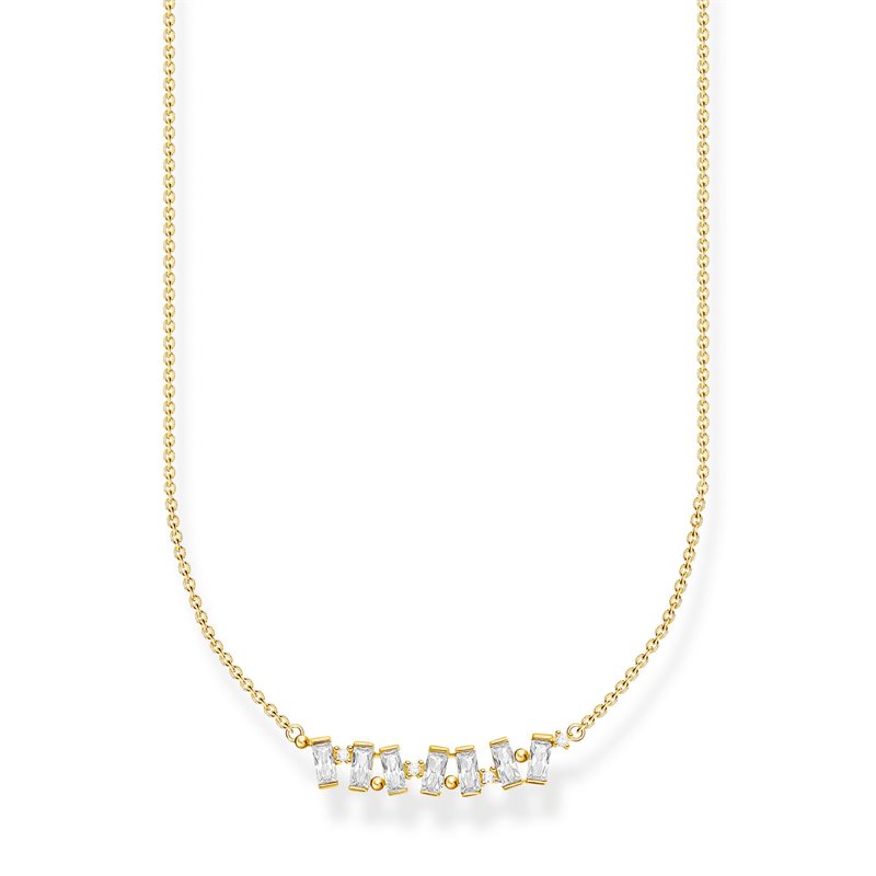 Necklace white stones gold
