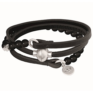 Hybrid bracelet black Black Agate WS