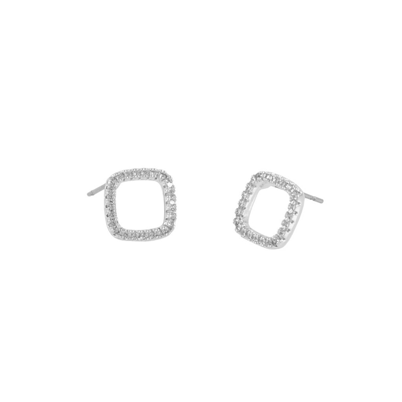 Lou square ring ear s/clear