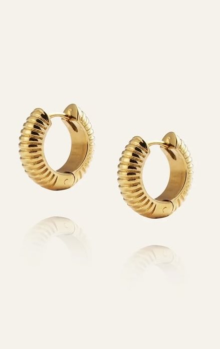 Ribbed Hoops Gold small