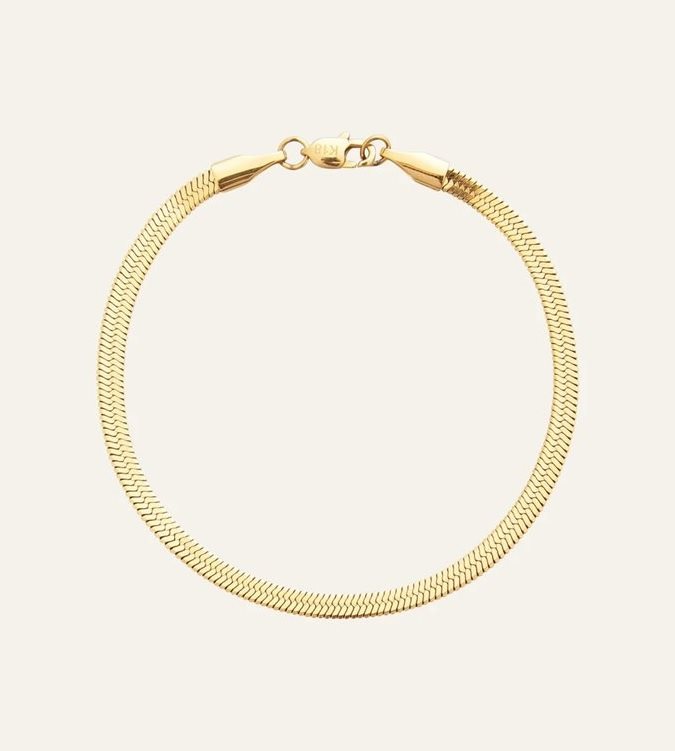 Thin snake bracelet gold medium