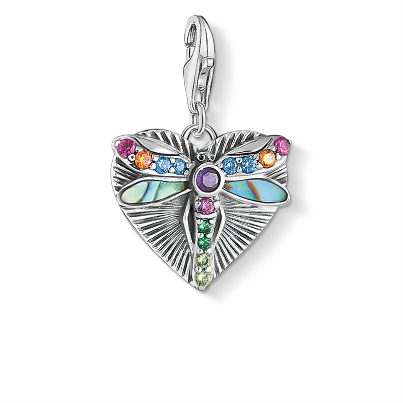 HEART WITH DRAGONFLY, SILVER