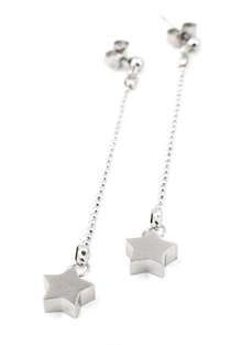 Star on chain earrings steel