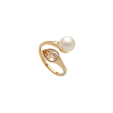 Ella pearl ring - Ivory gold
