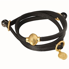 SNA bracelet black leather