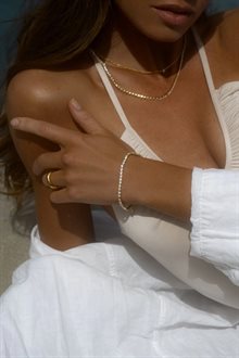 Tennis bracelet gold medium